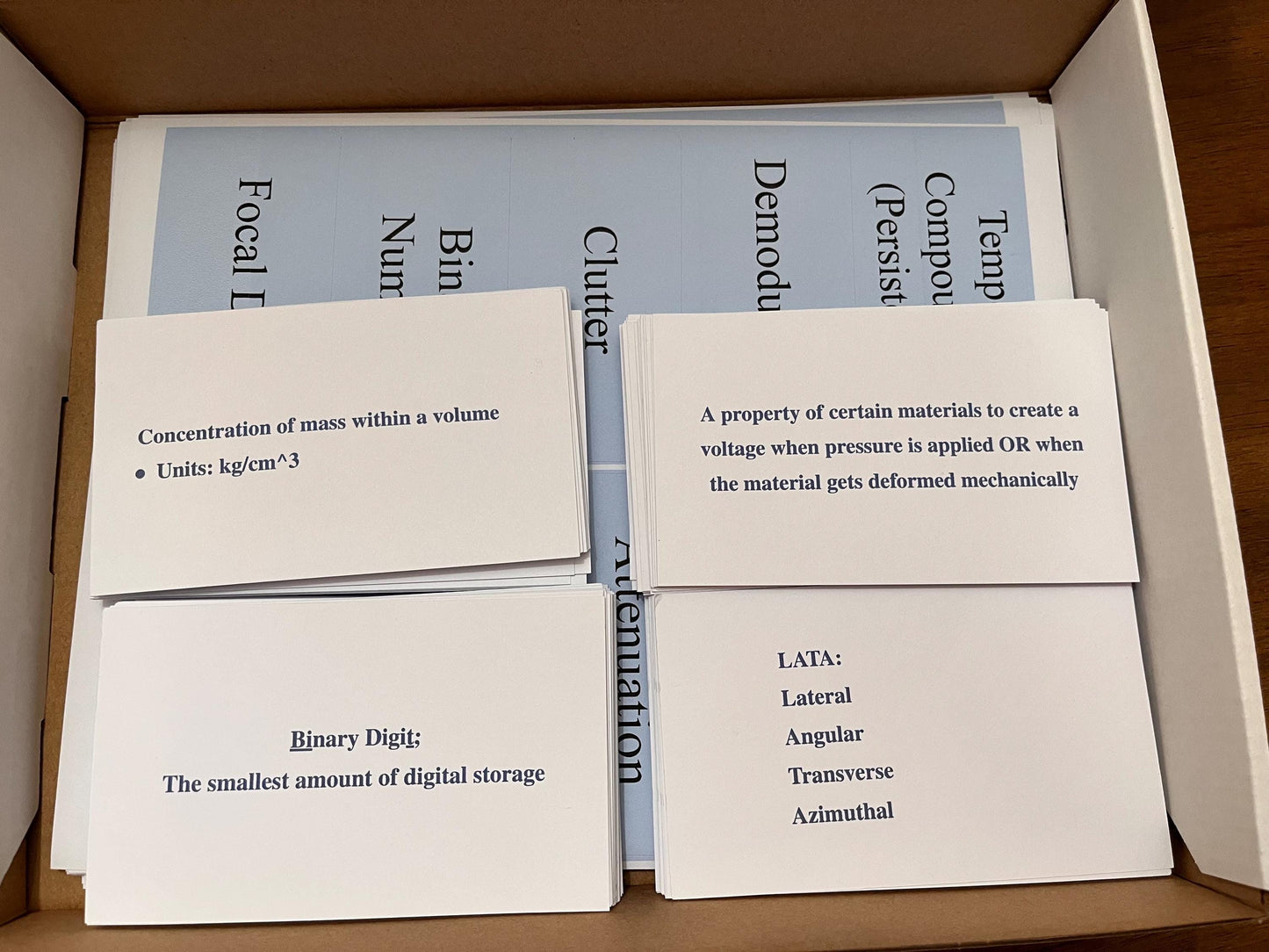 Ultrasound Physics Matching Game/Flashcards for SPI
